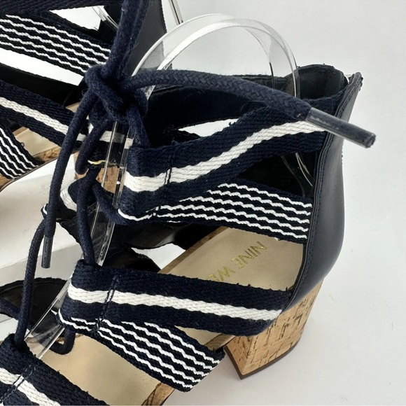 Fun Nine West sandals size 9. Leather and fabric with cork heels. Summer ready! - Picture 2 of 12